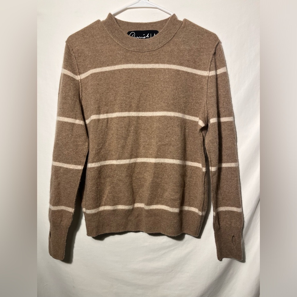 PARRISH LA LONG SLEEVE PULLOVER CREWNECK STRIPED 100% CASHMERE
SWEATSHIRT XS